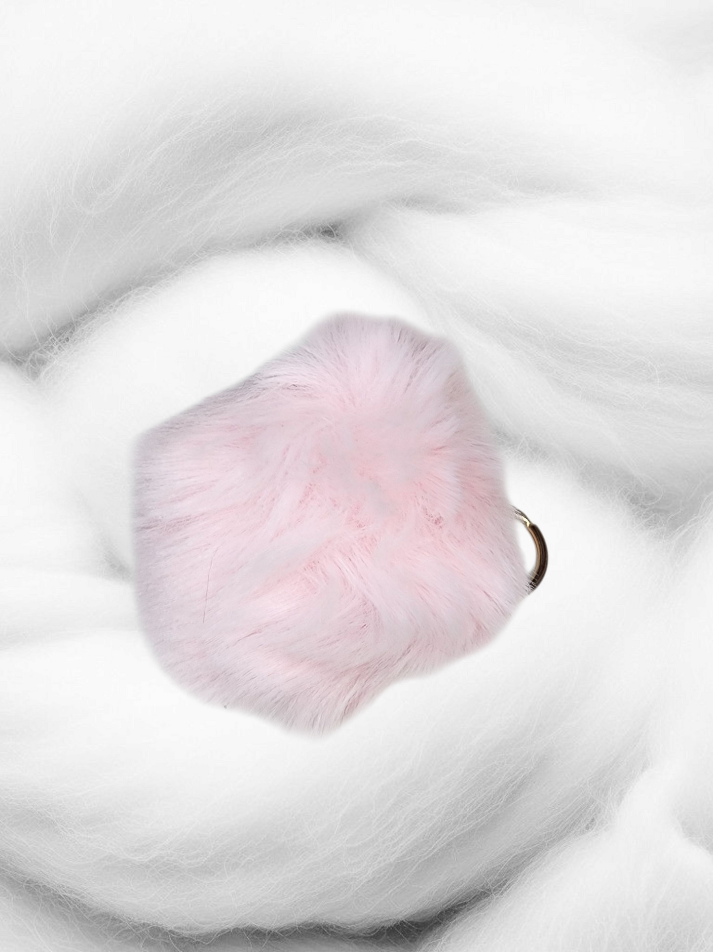 Mix Color Faux Fur Pom Pom Keychain