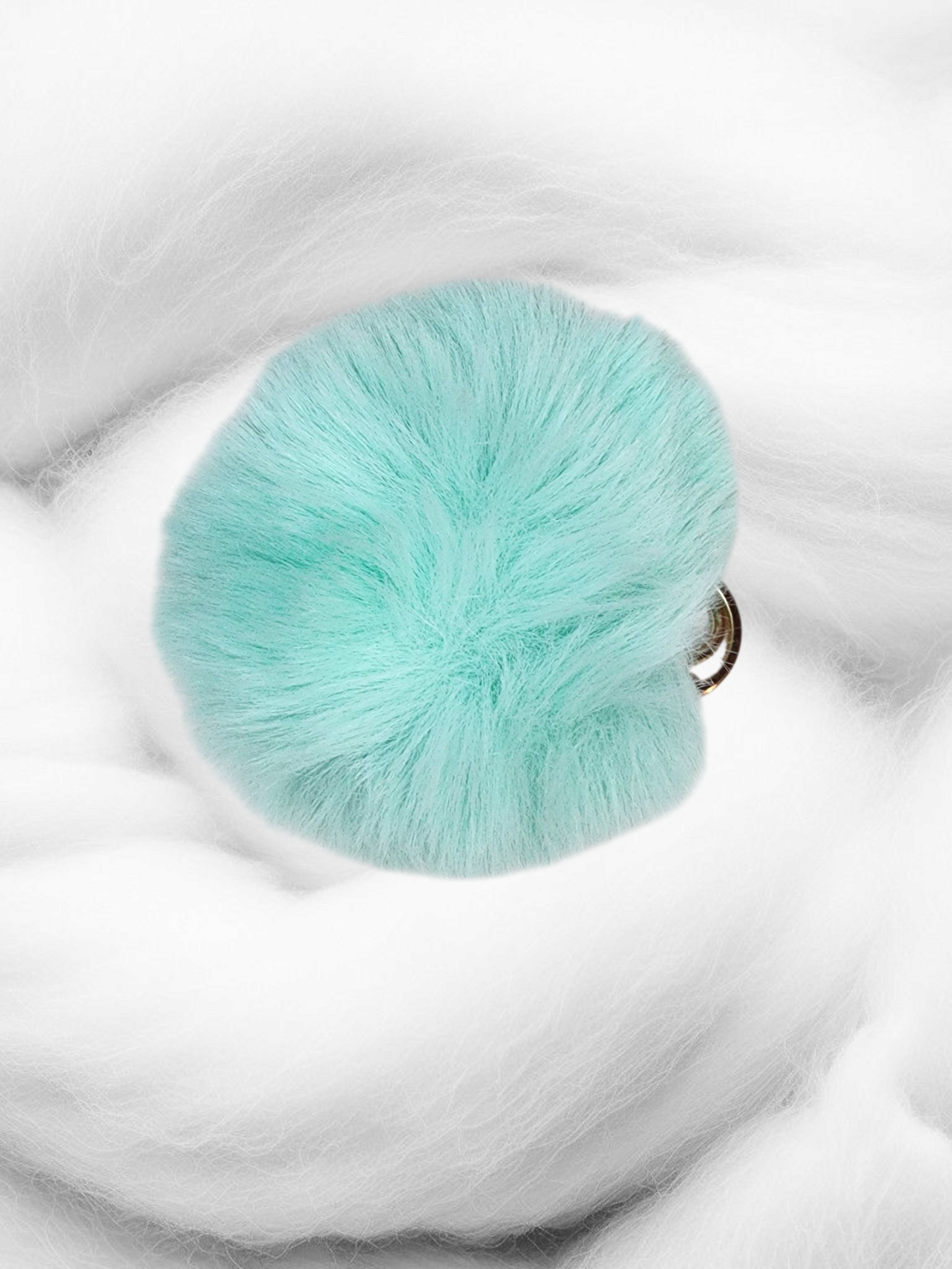 Mix Color Faux Fur Pom Pom Keychain