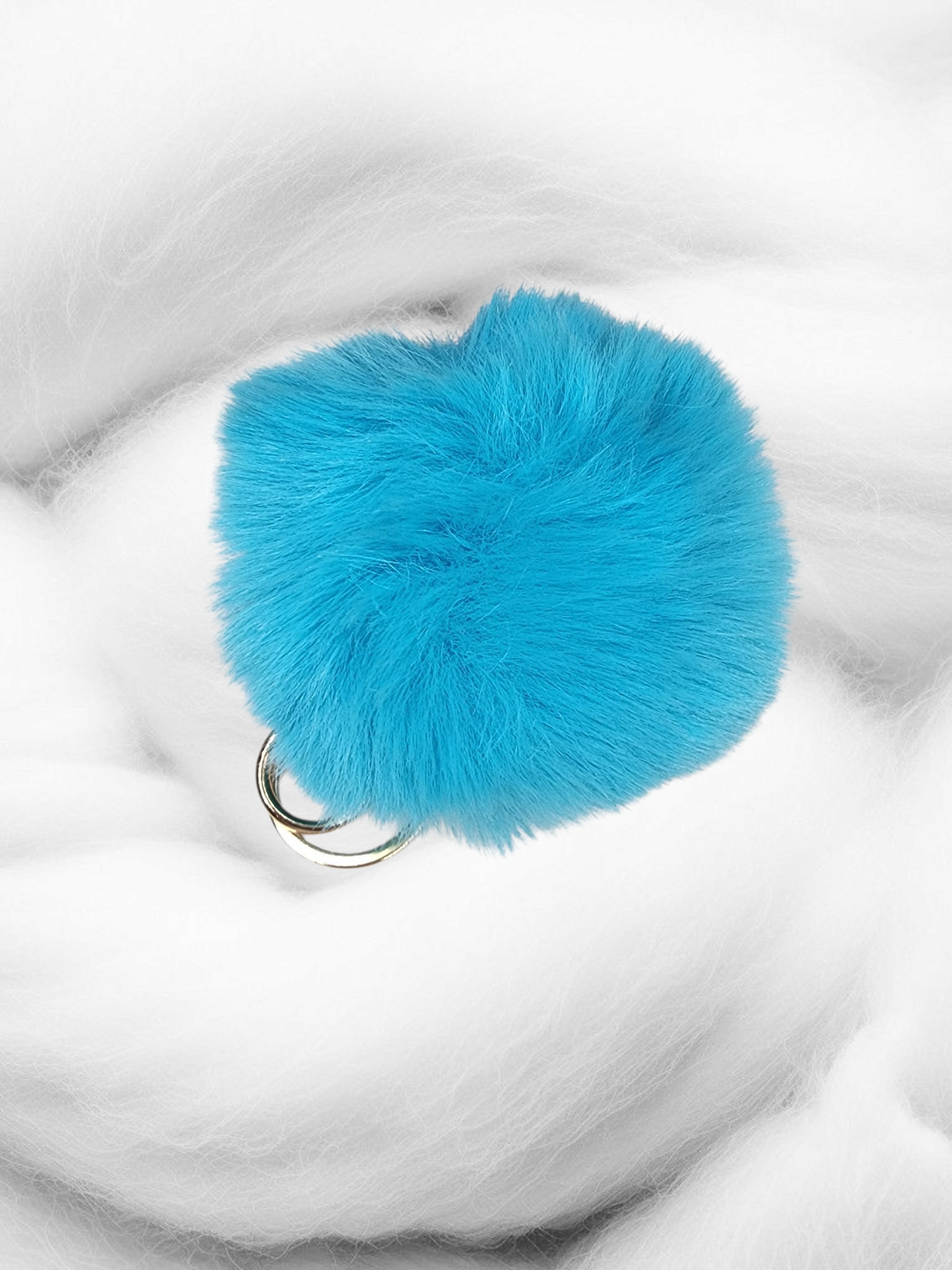 Mix Color Faux Fur Pom Pom Keychain