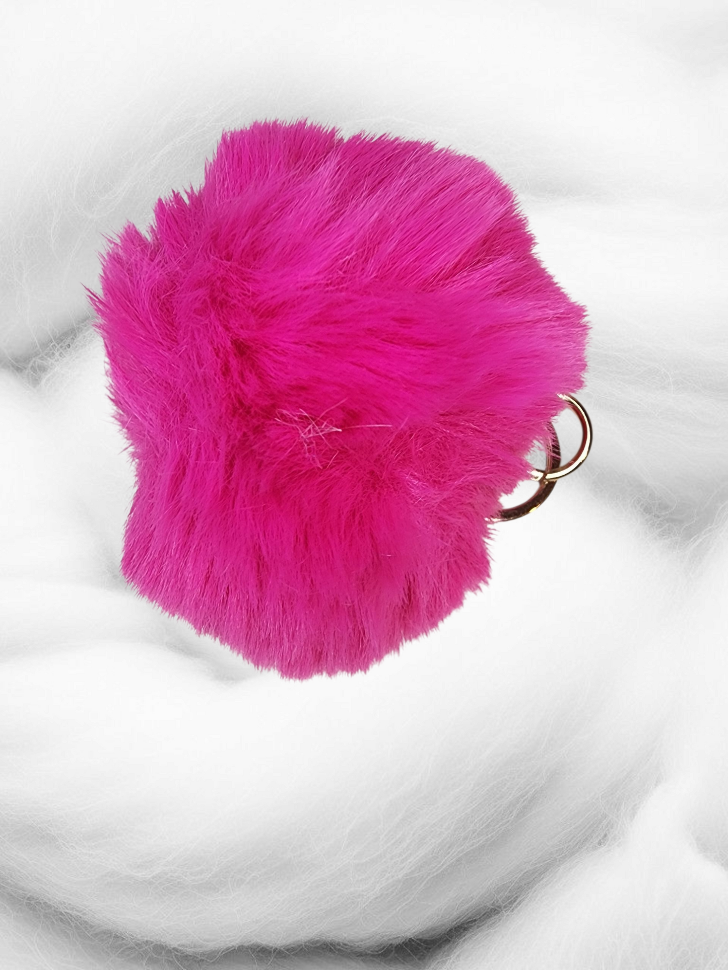 Mix Color Faux Fur Pom Pom Keychain