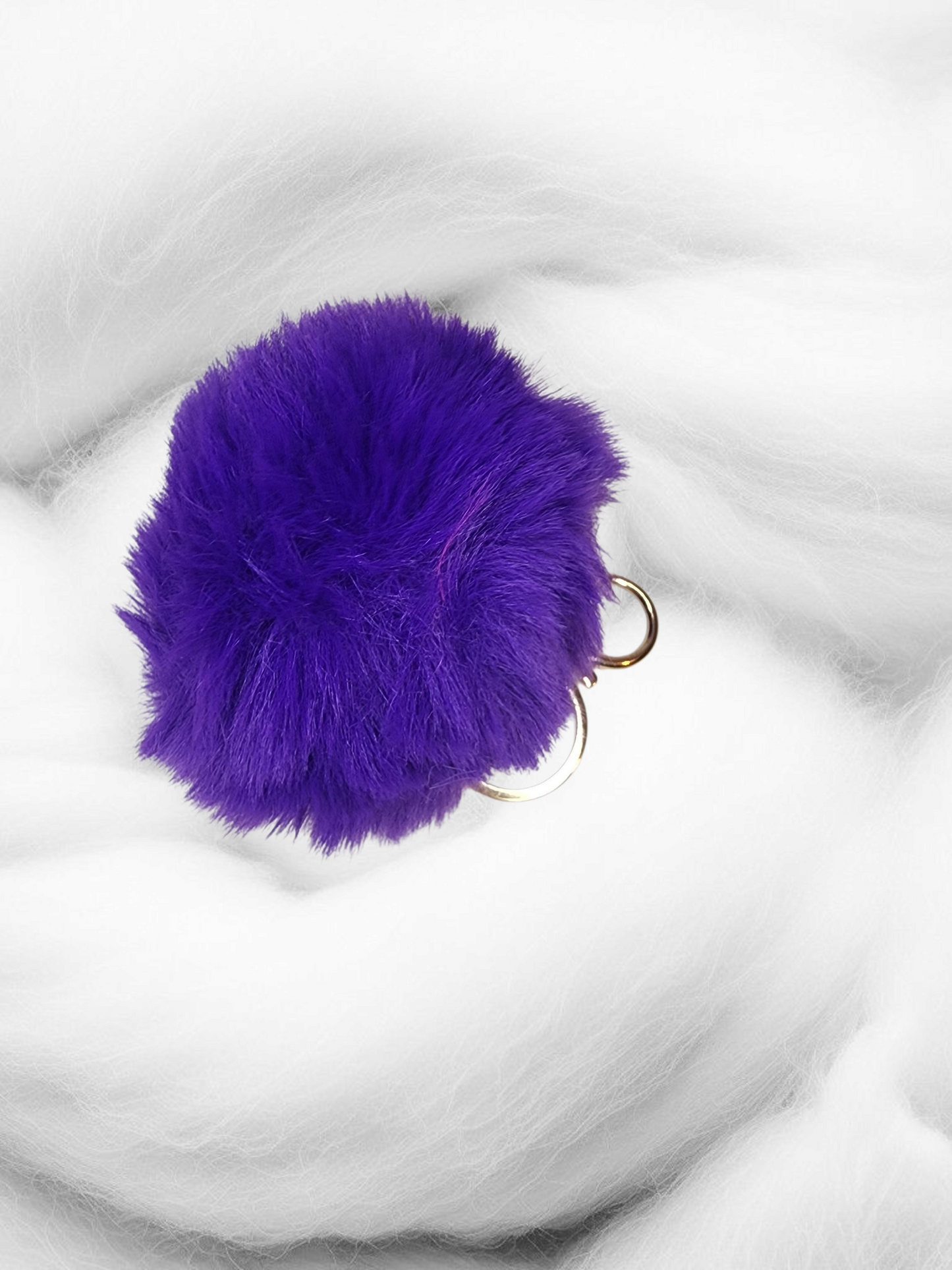 Mix Color Faux Fur Pom Pom Keychain
