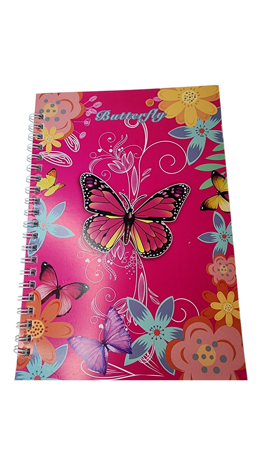 Colorful Butterfly Notebook (Pink)